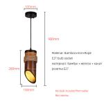 Retro Loft Vintage Chandelier Restaurant Corridors Chinese Antique Bamboo Rope
