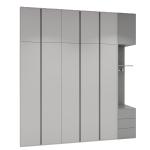 Multi Functional Wood Panel Furniture Bedroom Grey Clothes Closet Custom Size