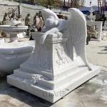 Marble Life Size Weeping Angel Statues Tombstone Monuments Cemetery Headstone