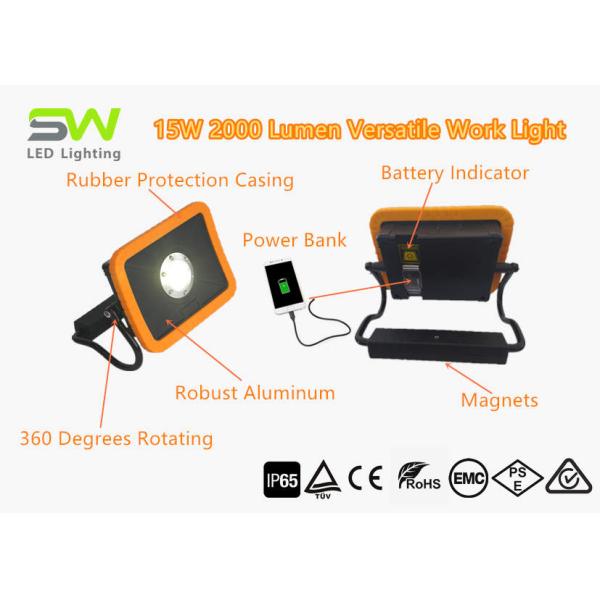 15W COB 2000 Lumen Led Rechargeable Site Light With Rotating Magnet Stand