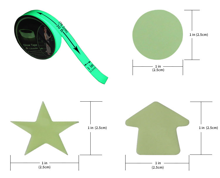 Emergency Exit Glow In The Dark Fabric Tape Floor Grip Gaffer For Skateboards