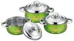 6 pcs cookware set red + flower &cookwere set stainless steel & 16/18/20cm