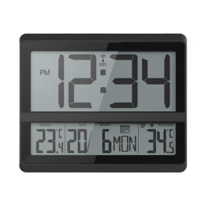 Wholesale Radio-controlled Digital Table Clock with Indoor Outdoor Temperature 22.6 x 2.7 x 18.8cm from china suppliers