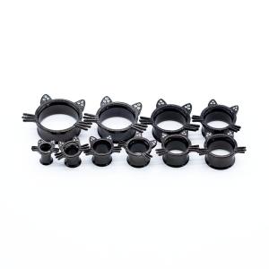 Wholesale Black Stainless Steel Ear Tunnel Piercing Jewelry Crystal Gems Cat Flesh OEM ODM from china suppliers
