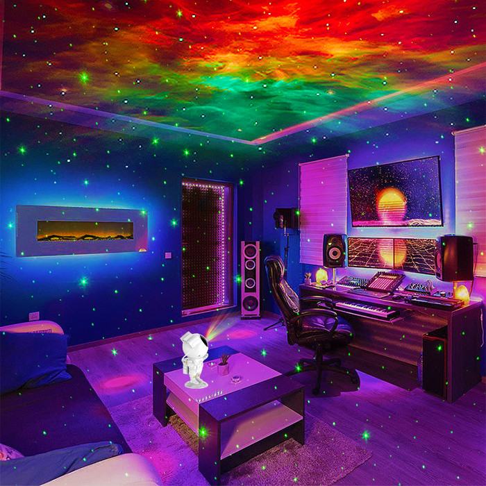 Durable Bedroom Astronaut Galaxy Star Projector Multiscene USB Plug In