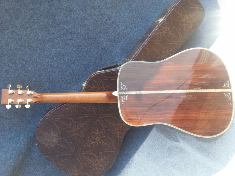 Deluxe acoustic guitar OEM acoustic electric guitar super deluxe abalone acoustic guitar AAA solid spruce