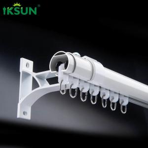 Wholesale 75-138 Flexible Tension Curtain Rod Large Window Extendable Metal Curtain Pole from china suppliers
