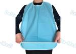 CPE Waterproof Disposable Dental Bibs with Velcro Blue Color 45 X 48cm