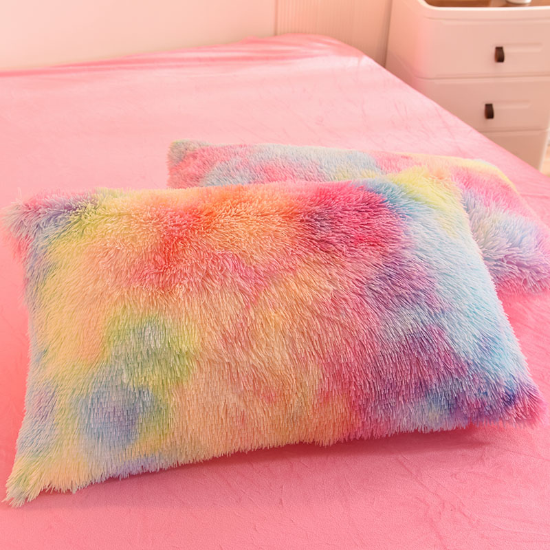 Rainbow Color Luxury Shaggy Super Soft Warm Mink Velvet Crystal Velvet Bedding Sets