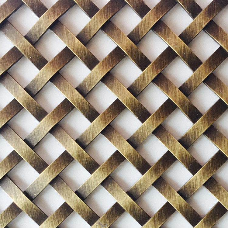 30m Length Stainless Steel Architectural Mesh Modern Architecture Antique Brass Plated Wire