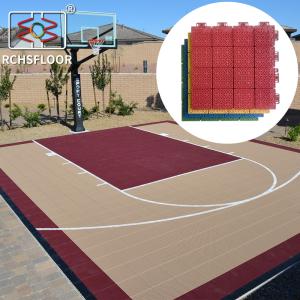 Wholesale PP Backyard Basketball Court Flooring 414g/ Piece Outdoor Court Tiles from china suppliers