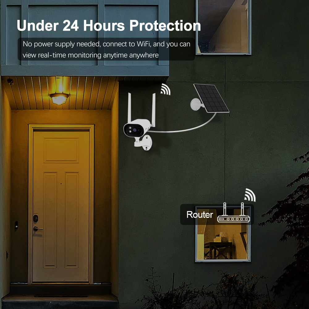 Solar Security Camera Outdoor Wireless - WiFi Rechargeable Battery Powered Camera with Solar Panel