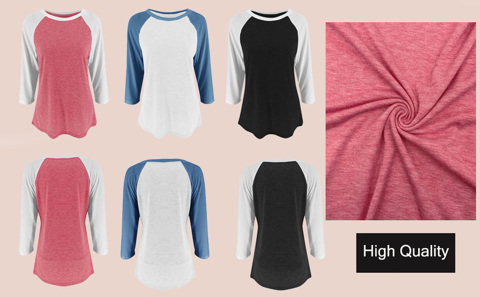 6xl 4x 3/4 Sleeve Jacket With Long Sleeve Shirt Womens Polyester Cotton Crew Neck Blank Raglan Baseball Jersey Tee Shirt