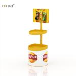 Yellow Metal Potato Chips Display Cases for Food Service Wholesale