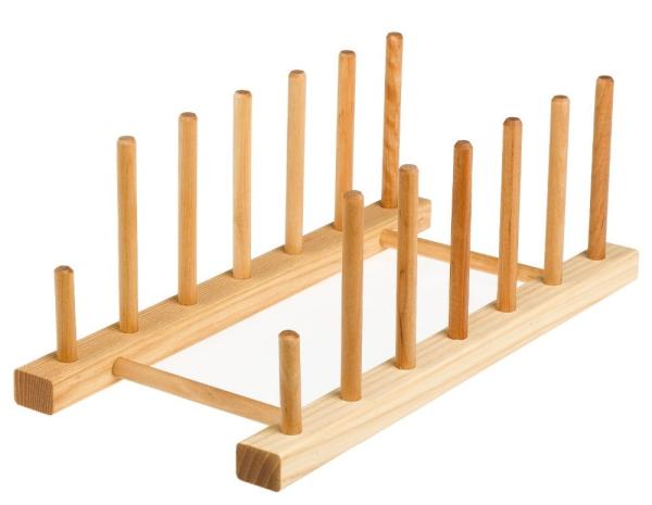Factory direct sell bamboo plate drying rack wood dish racks kitchen