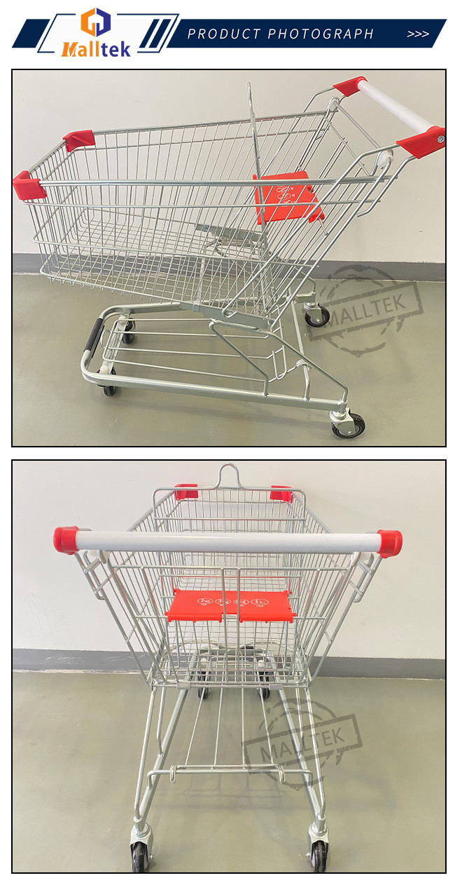 180l Asian-German Metal Supermarket Shopping Trolley Cart With Large Load