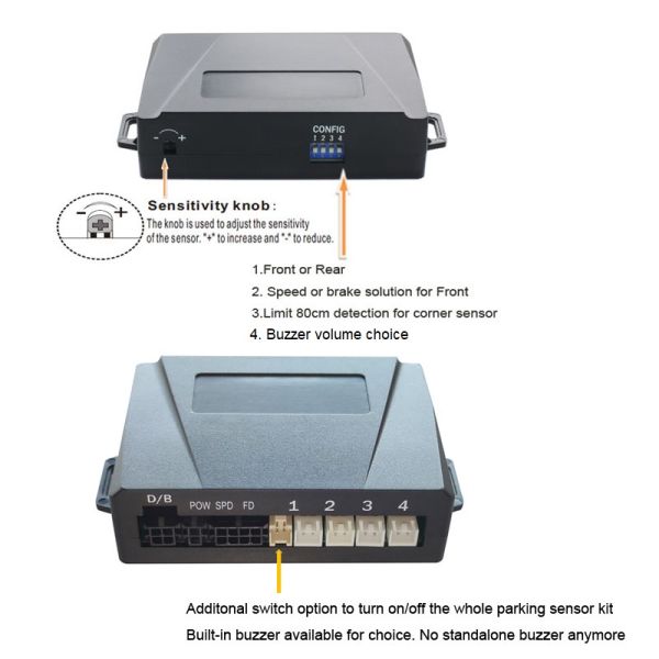 Universal Ultrasonic Rear Bumper Parking Sensor with Display Buzzer Backup Aid