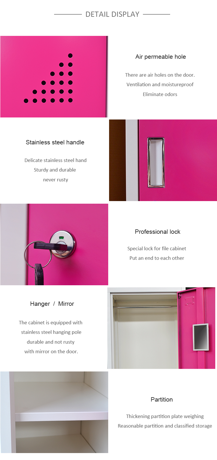 Narrow Edge Easy Assemble Waterproof Multi Doors Metal Storage Locker