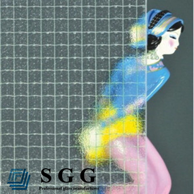 Top quality wired nashiji pattern glass