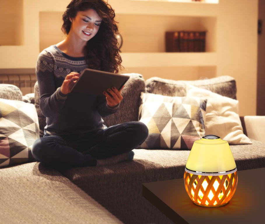 Hotel Flame Light Elegant Aromatherapy Wood Grain Essential Oil Diffuser