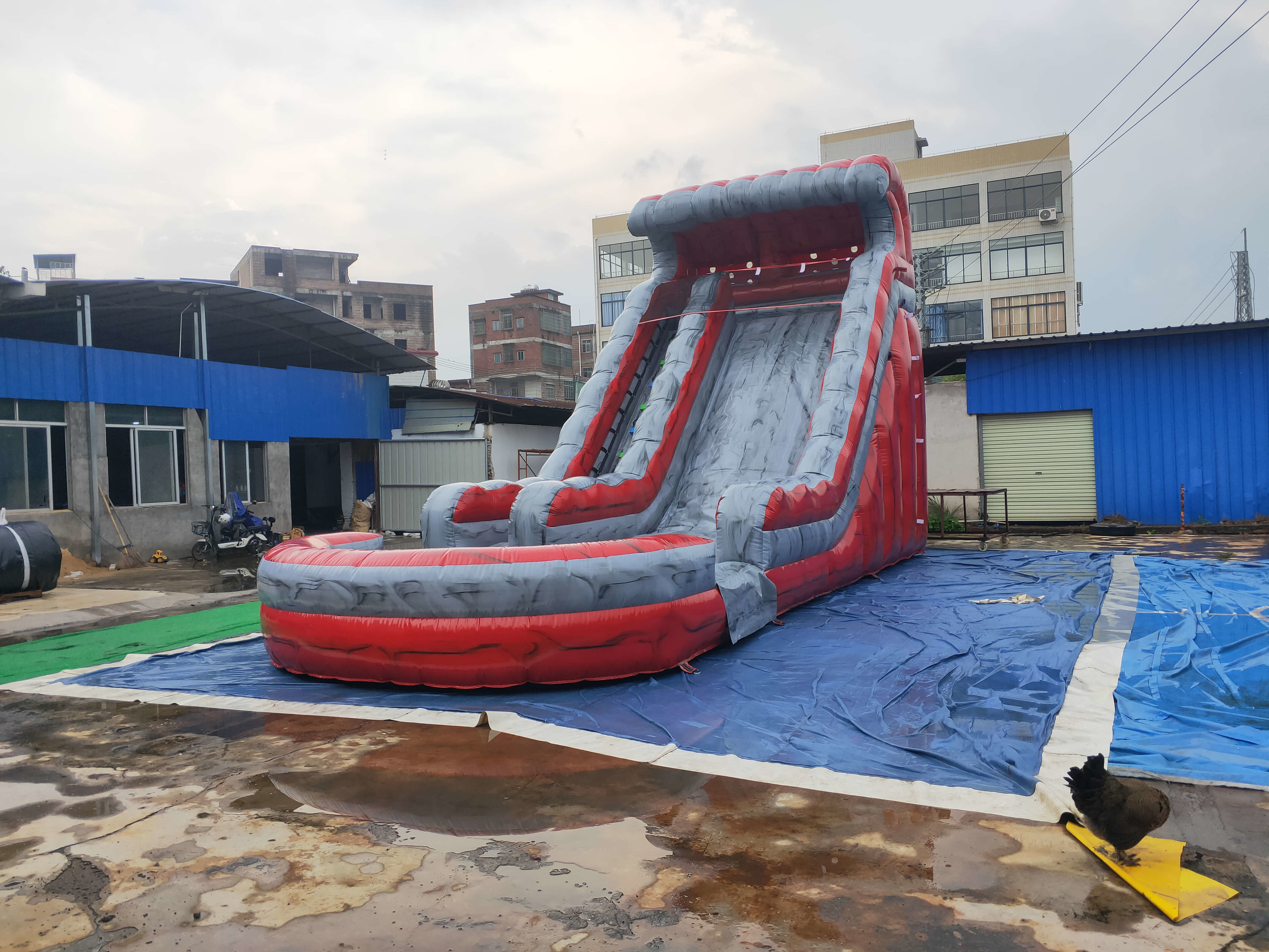 Large 35m Commercial Inflatable Slide Fire Retardant UV Protective