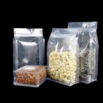 Food Packaging Zipper Transparent Resealable Plastic Bags Food Grade Flat Bottom