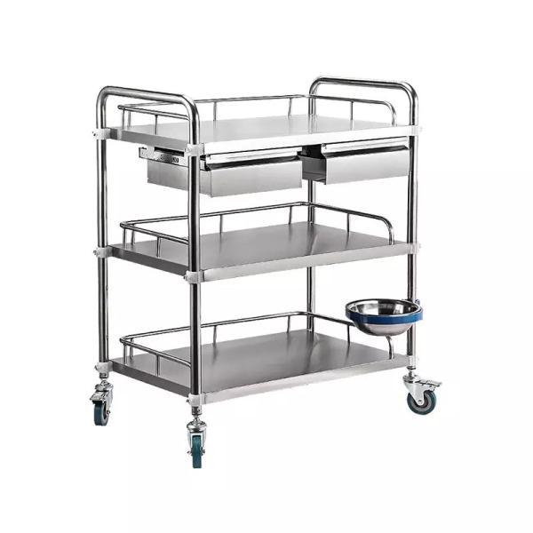 Hospital Surgical Instrument Trolley 840mm Stainless Steel Dressing Trolley 3