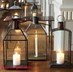White Metal Lantern Christmas Decoration Designs Hurricane Lamp Nordic Candle