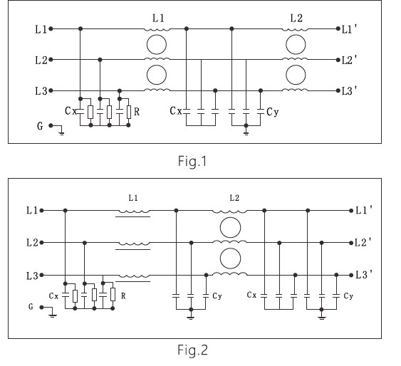 Low Leakage Current Three Phase Emi Filter For Packaging Machinery