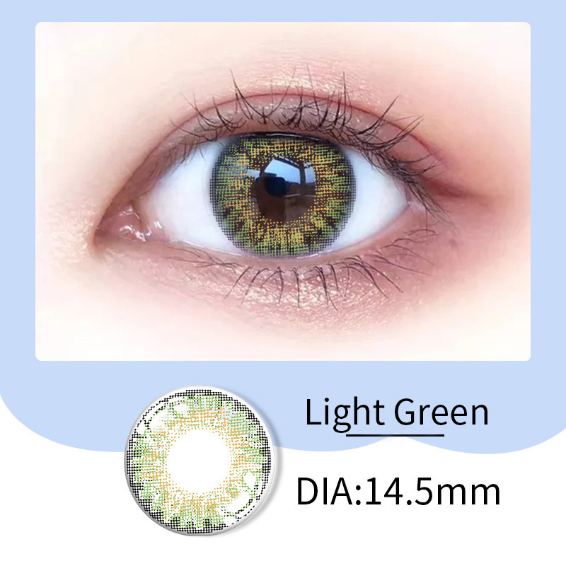 OEM Yearly gray green contact lenses Prescription Power Soft Eye