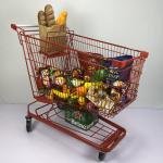 240L Supermarket Grocery Shopping Trolley Zinc Plated Steel Shopping Cart