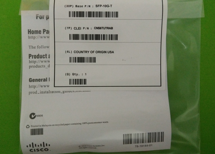 SFP-10G-T 10G SFP Fiber Module , Fiber Channel SFP Module Electrical Port RJ45