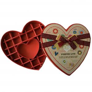 China 4C CMYK Food Gift Box Packaging Heart Shaped Gift Box With Paper Inster Ribbion on sale