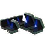 Square Green LED Jewelry Box for Luxury Packaging of Necklaces and Rings