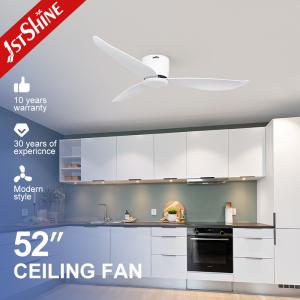 Wholesale White Modern Flush Mount Ceiling Fan , DC Motor Kitchen Fan Light from china suppliers