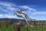 Contemporary Metal Animal Lawn Ornaments Stainless Steel Running Rabbit