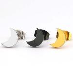 Fashion Gold Silver Black Fancy Stainless Steel Stud Earrings