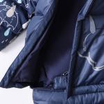 Bilemi Blue Print Goose Down All In One Cartoon Fox Outdoor Footless Overall Set