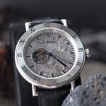 Timeless Extraterrestrial Meteorite Dial Watch 45mm Automatic Leather Watch