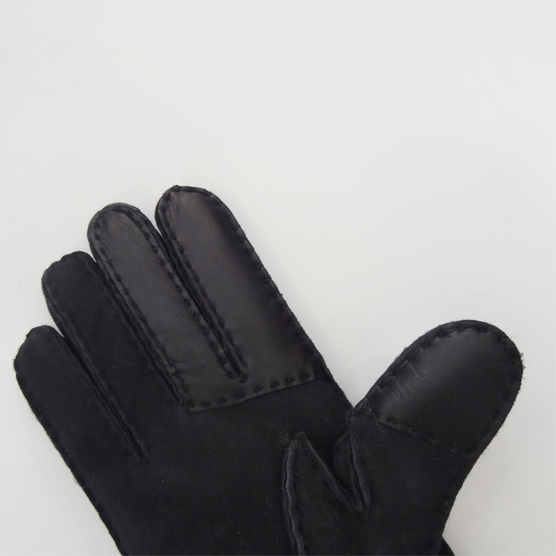 Fashion customized sheepskin touch screen gloves winter warm with fur cuff