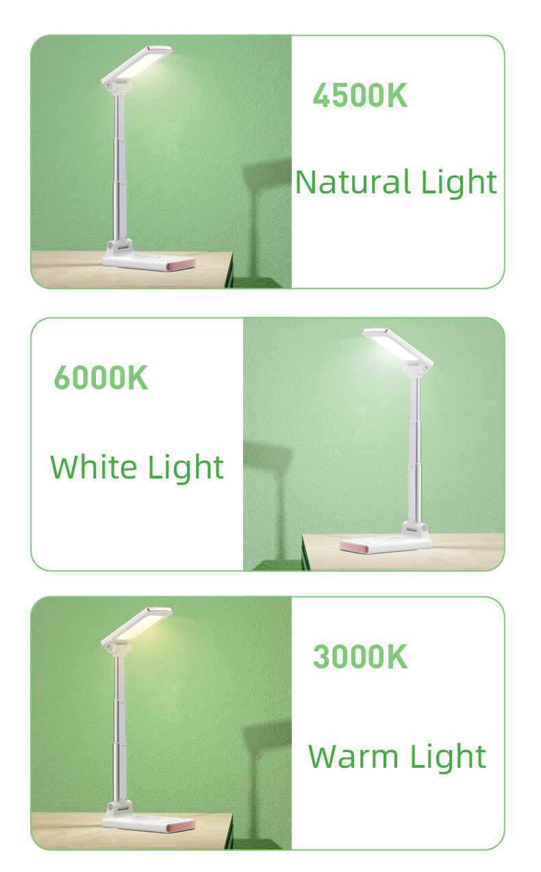 2 In 1 15W Adjustment Home Lamp Lighting Multifunction LED Desk Table Lamp Qi Fast Charging Wireless Charger
