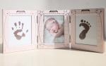 Lovely Aluminum New born Baby Handprint and Footprint Photo Frame Kit with a