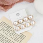 Elegant Hair Clip Accessories Pearl Hairclips Wedding Round Set Girls Shaped 6