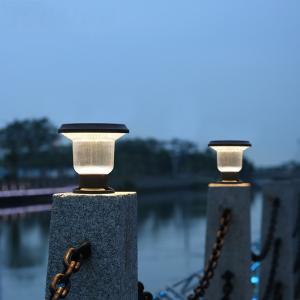 Wholesale Solar Waterproof Cylinder Head Household Villa Wall Garden Light Garden Fence Light from china suppliers