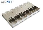 0.25 Mm Thickness SFP Cage Connector 1 x 6 Stacked 1 Piece Stamped Formed Metal