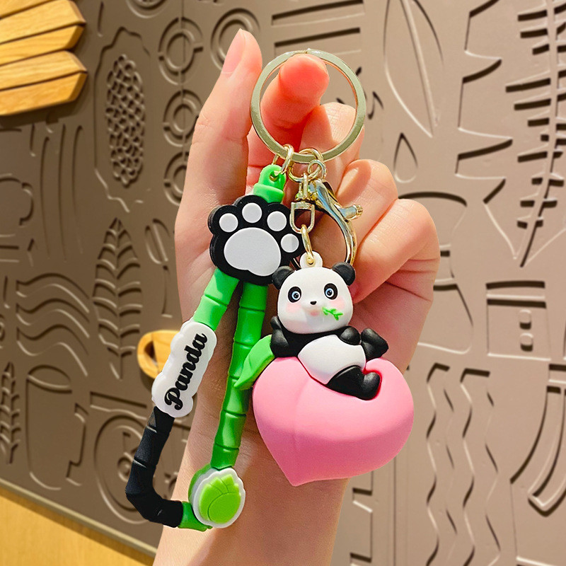 Lady Girl Cute Soft Panda Keychain Charms Gift Animal Car Key Pendant