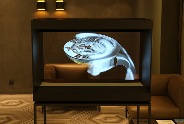 180 Degree Holo Cube 3D Hologram Showcase Display with Full HD Resolution and Adjustable Led Light