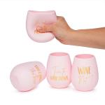 Beach Food Grade Silicone Stemless Wine Glasses 12oz Recyclable