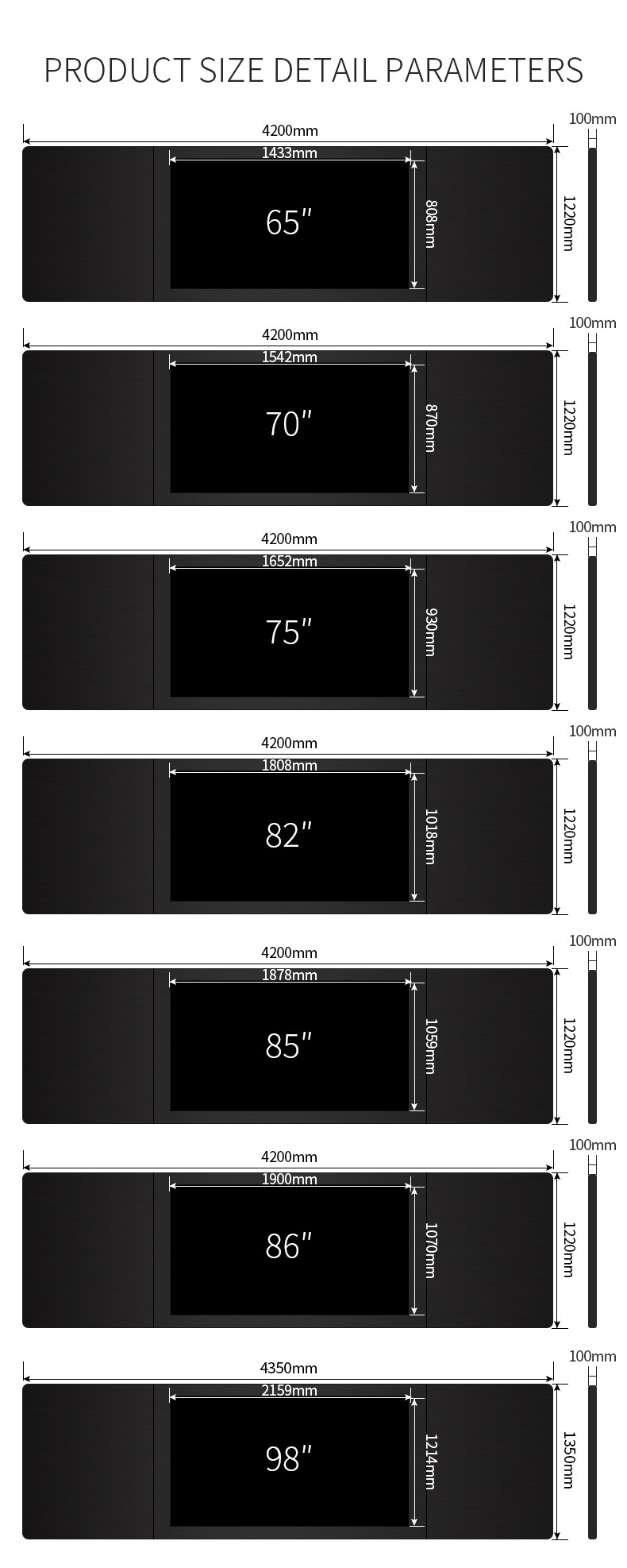 75 86 Inches Nano Smart Electronic Touch Screen Blackboard For Teaching
