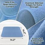Super Soft Absorbent 14.2''X14.2'' Blue Microfiber Towels